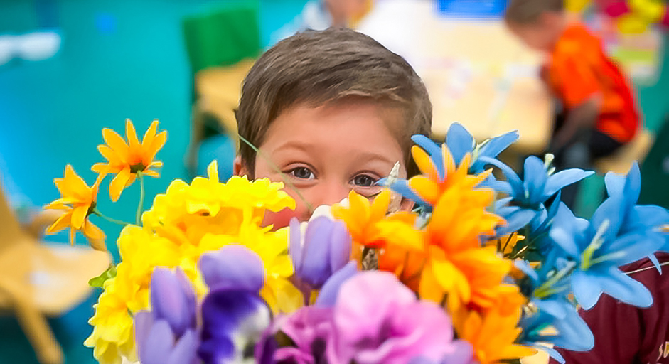 Image of Child with flowers