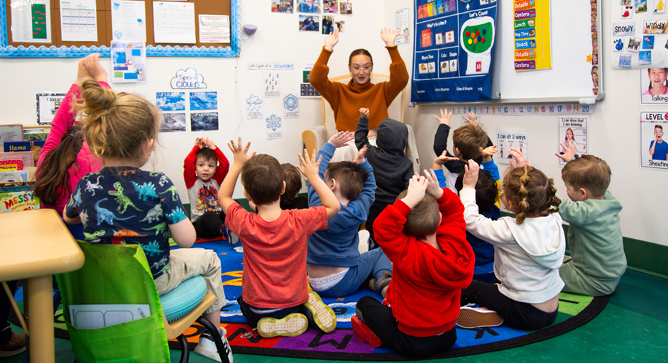 Image of kids engaging in circle time